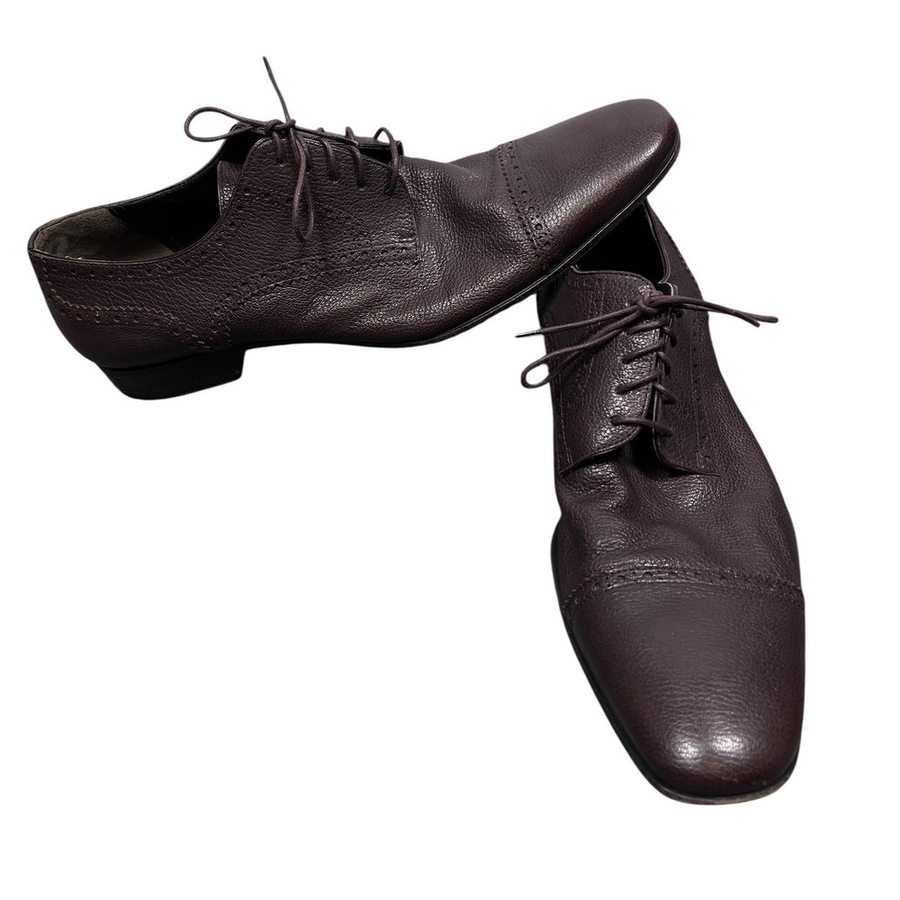 Bally Daniell Oxford Dress Shoes Mens Size 12D Brown Leather Cap Toe Brogue